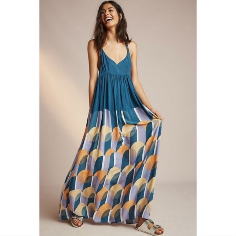 EUC Anthropologie Setting Sun Maxi Dress